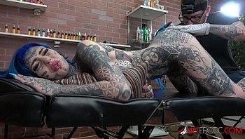 Amber Luke gets a asshole tattoo and a good fucking