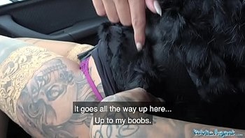 Public Agent Tattooed German Mia Blow rides strangers cock