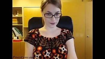 Hot nerdy girl stripping and dancing nude on webcam - ProxyCams.com