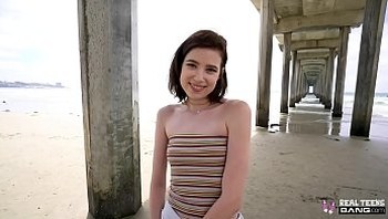 Real Teens - Hot Cute Brunette Teen Doing First Porn