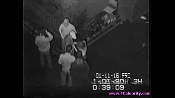 Security cam - Drunk Girl Shagging outside after night club by strangers