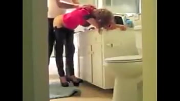 French wife slut gets caught fucked in an obstacle kitchen by her neighbor