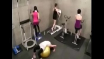 Japanese trainer gets erection at the gym
