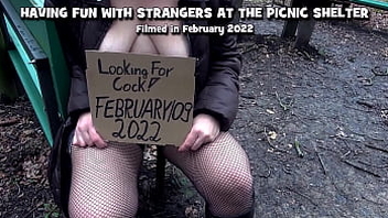 Naughty cum slut is dogging at a tough going shelter with an increment of gets banged with an increment of creampie apart from some strangers