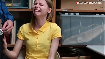 Powdery teen babe Catarina Petrov caught stealing merchandise and gets her charming pussy fucked in LP office - Shoplyfter