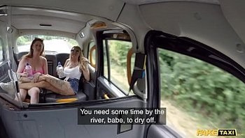 Fake Taxi Real outdoor rough sex threesome with British MILFS faketaxi