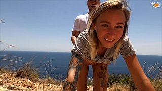 Polish amateur couple fucks on Spanish coast