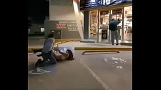 Bitch in Mexico sucking dick infront of gas station