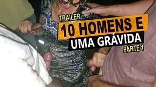 10 men and one pregnant in the movie, filmed by her cuckold husband - Cristina Almeida