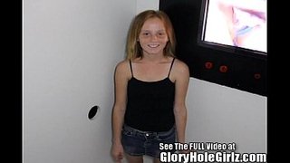 Red Head Shorty Ravaged in a Glory Hole!