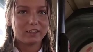 Girl stripped naked and in public bus