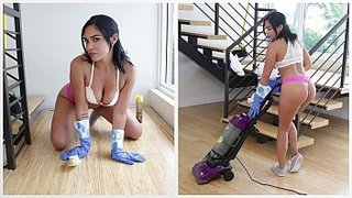 BANGBROS - Hot Latina Maid Selena Santana Polishes Bruno Dickemz's Knob