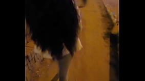 A couple has sex in public. Stepdaughter sucks her stepfather's dick on the street. Anal sex on the terrace of the building. Blowjob in public, outside doors. Part 1-2.