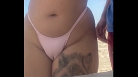 I let the young guy touch my pussy on the beach and of course I also touched his dick