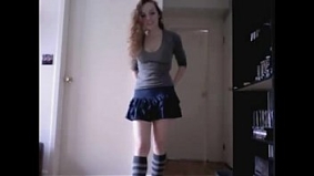 skinny brunette striptease