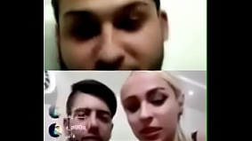 An Iranian girl sucks for her boyfriend on Live Insta