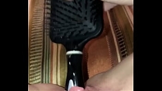 Teen brush Masturbating