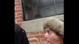 Blonde Lost Bet and Sucks Off Young Dude