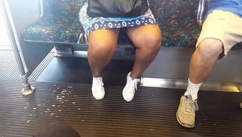 Ebony granny on the train