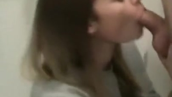 College Blowjob in Bathroom during Party