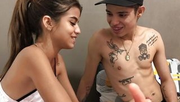 I find my little Indian stepsister's sex toy and show her my cock which is better