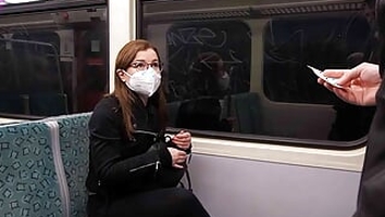 Slim German TinyEmily caught on train without ticket - She let the inspector Fuck her