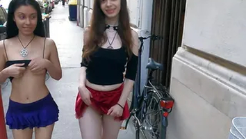 Public lesbian sex and exhibitionism between two cute girlfriends - DOLLSCULT