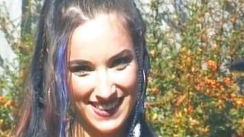 Gorgeous German doll fucked outdoors by a horny dude