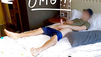 Cock flash in public! young maid caught me jerking off while she was cleaning the room and decided to fuck me - SEXUAL ROLEPLAY