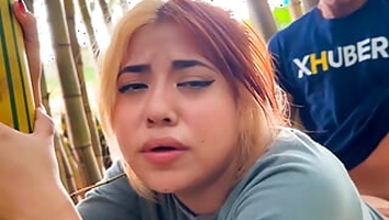 Stranger offers Celeste Alba to fuck in outdoor park