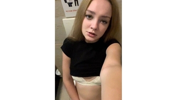Petite girl masturbates at night club