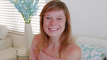Cute Teen Redhead With Freckles Orgasms During Casting POV