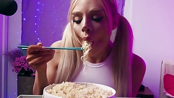 Mukbang Hottie Is Hungry For Cock TransAngels