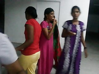 Tamil college girls in night dress at hostel