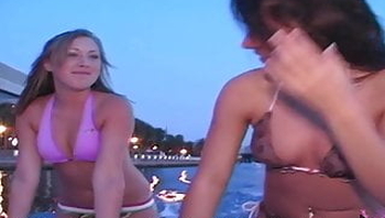 CUTE COLLEGE GIRLS HANG OUT TOPLESS ON MY BOAT AT SUNSET